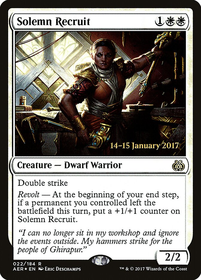 Solemn Recruit card front