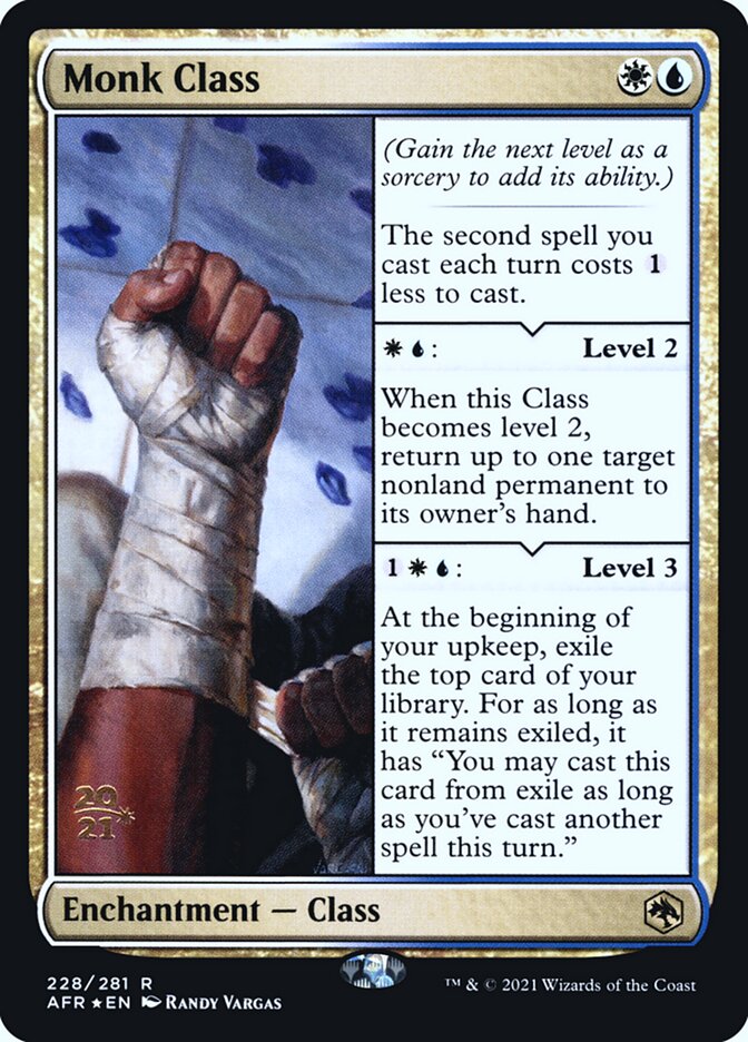 Monk Class card front