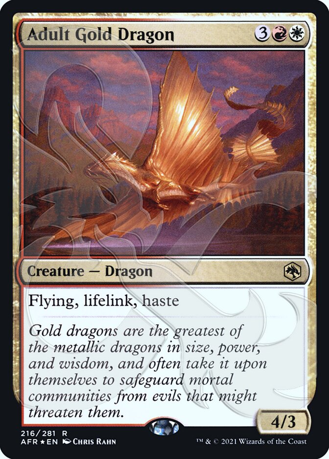 Adult Gold Dragon card front