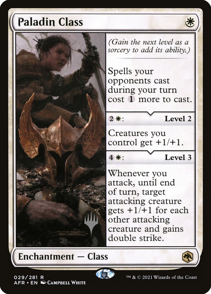Paladin Class card front
