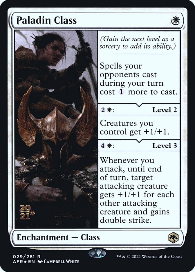 Paladin Class card front