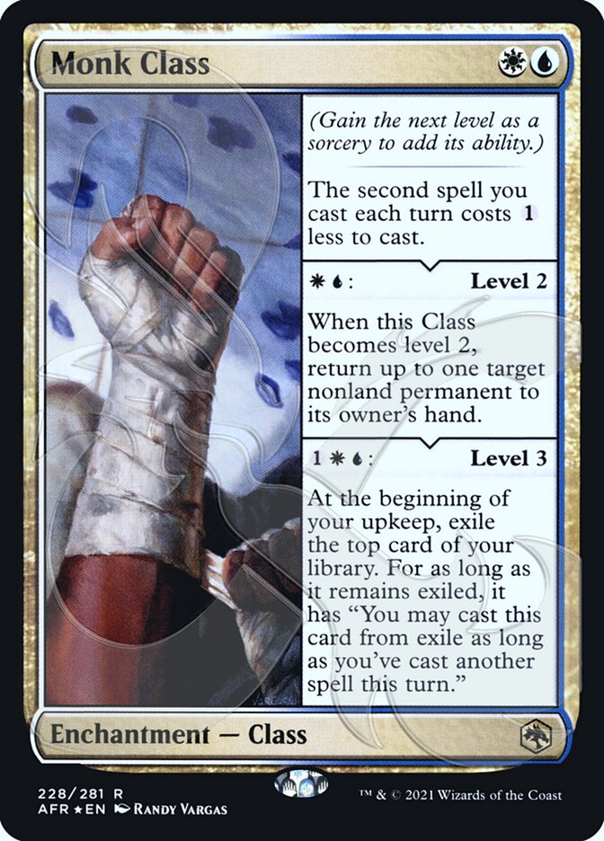 Monk Class card front