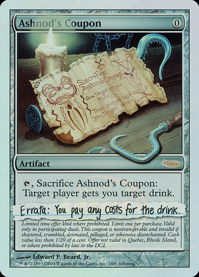 Ashnod's Coupon card front