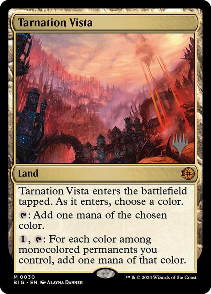 Tarnation Vista card front