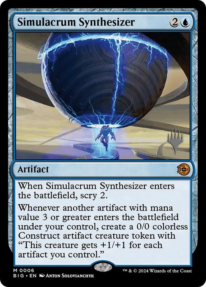 Simulacrum Synthesizer card front