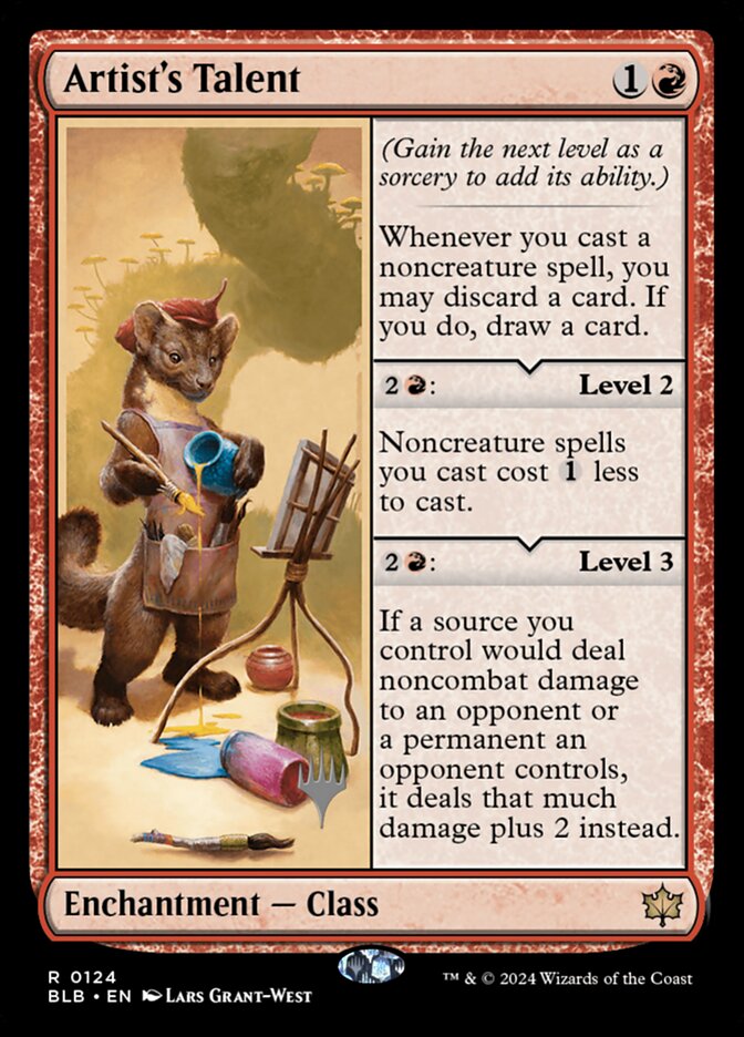 Artist's Talent card front