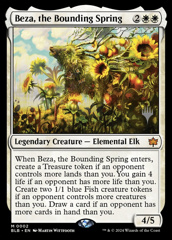 Beza, the Bounding Spring card front