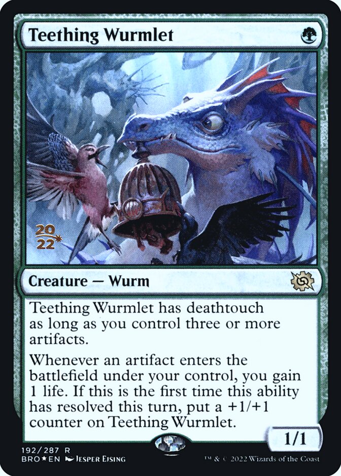 Teething Wurmlet card front