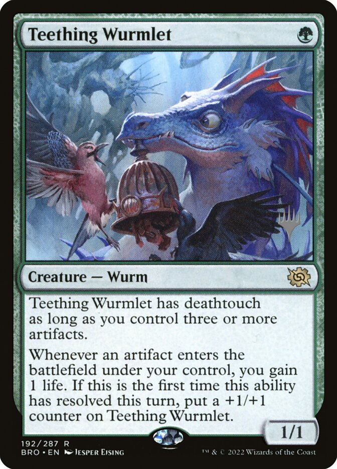 Teething Wurmlet card front