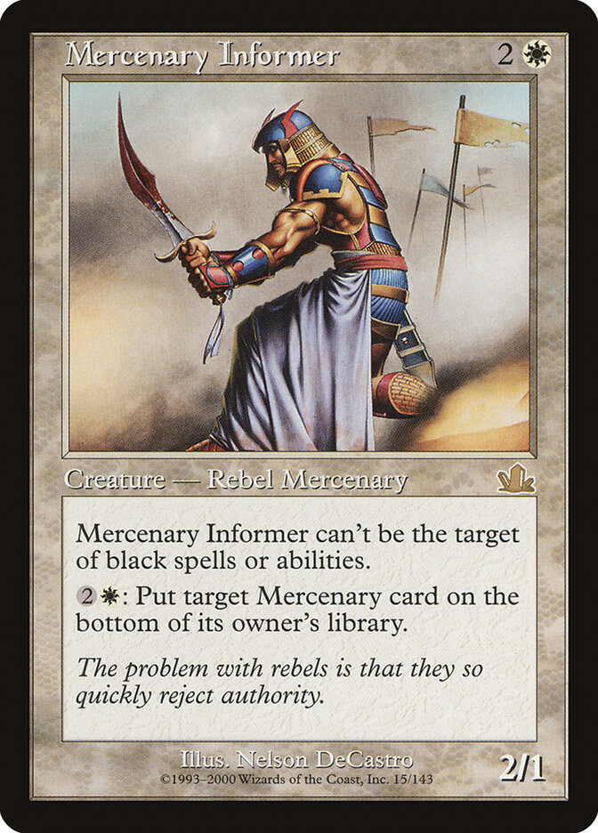 Mercenary Informer card front