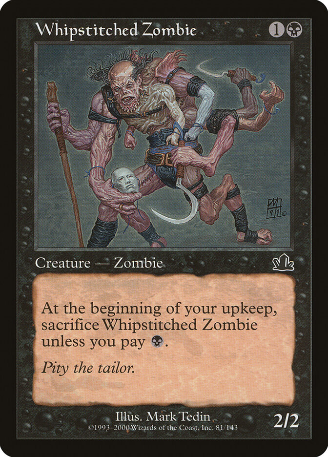 Whipstitched Zombie card front