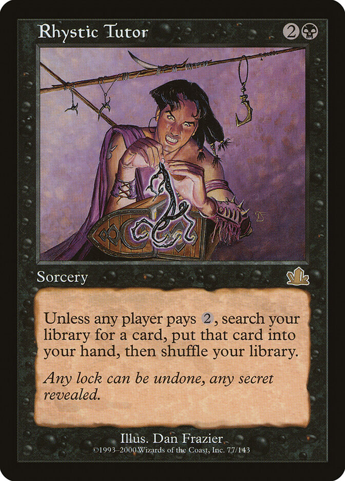 Rhystic Tutor card front