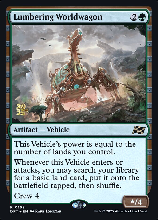 Lumbering Worldwagon card front