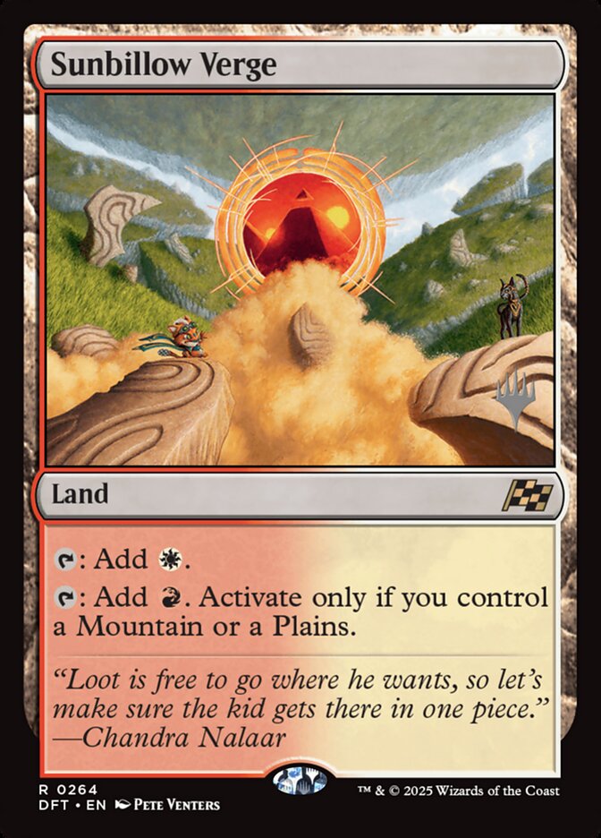 Sunbillow Verge card front