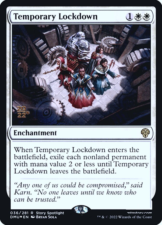 Temporary Lockdown card front
