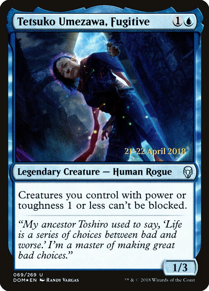 Tetsuko Umezawa, Fugitive card front