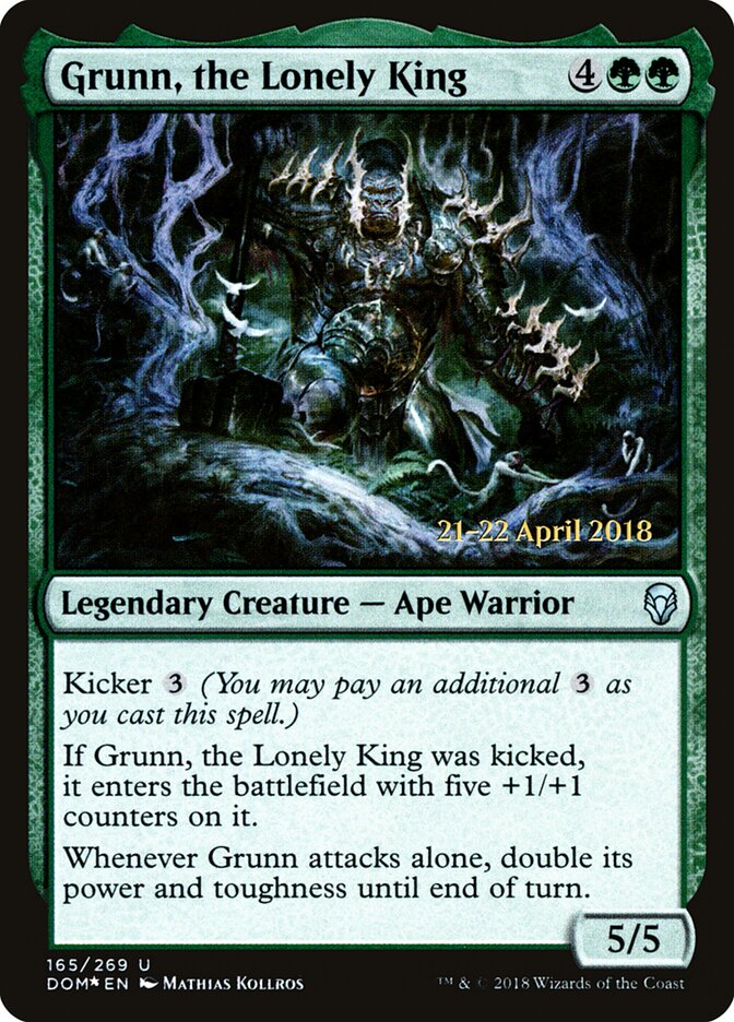 Grunn, the Lonely King card front
