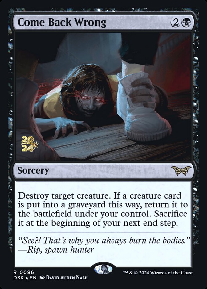 Come Back Wrong card front