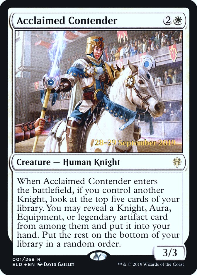 Acclaimed Contender card front