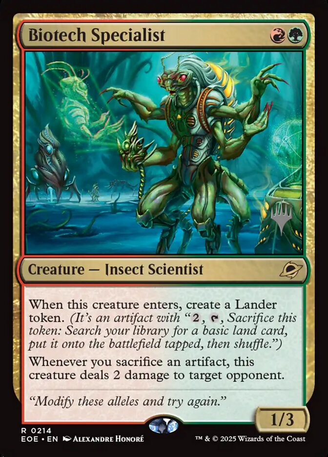 Biotech Specialist card front