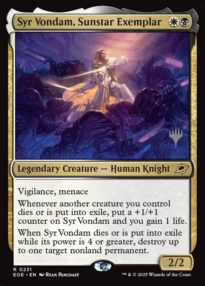 Syr Vondam, Sunstar Exemplar card front