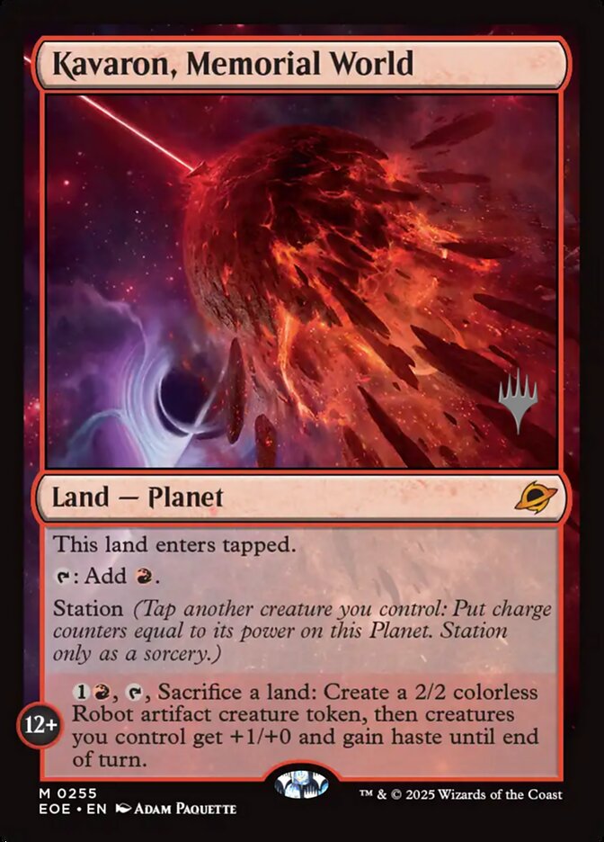 Kavaron, Memorial World card front