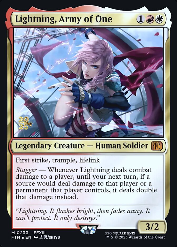 Lightning, Army of One card front