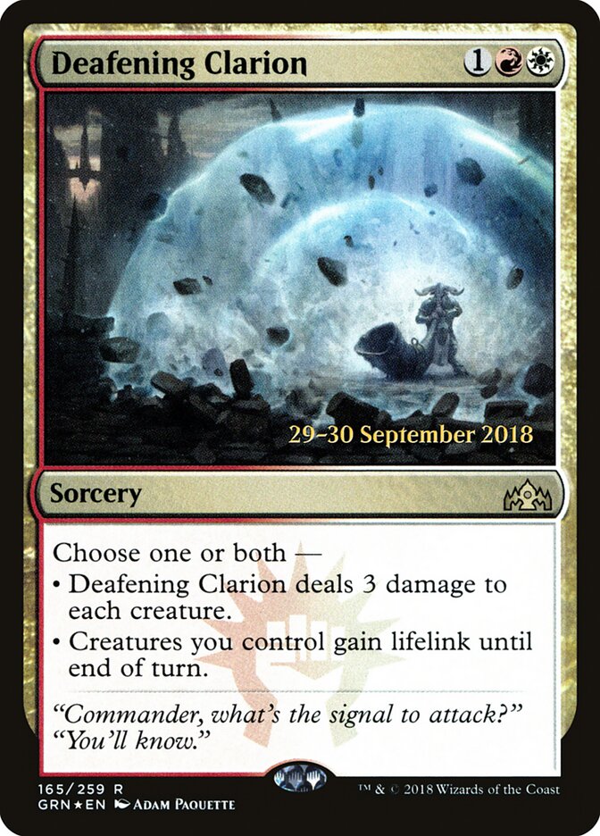 Deafening Clarion card front