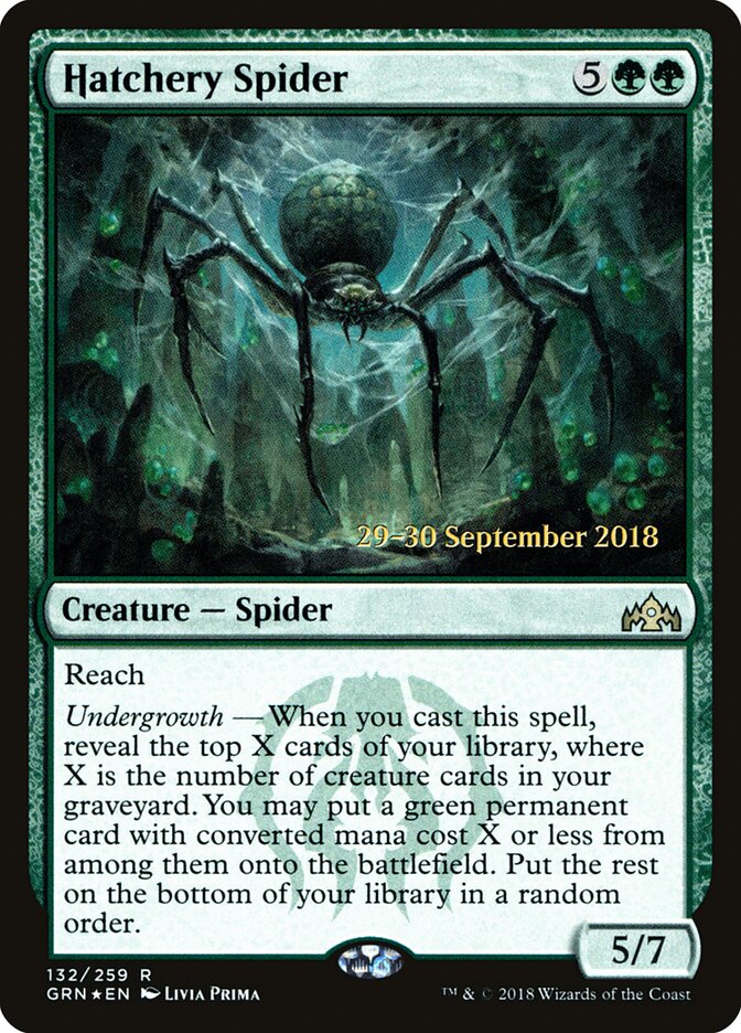 Hatchery Spider card front