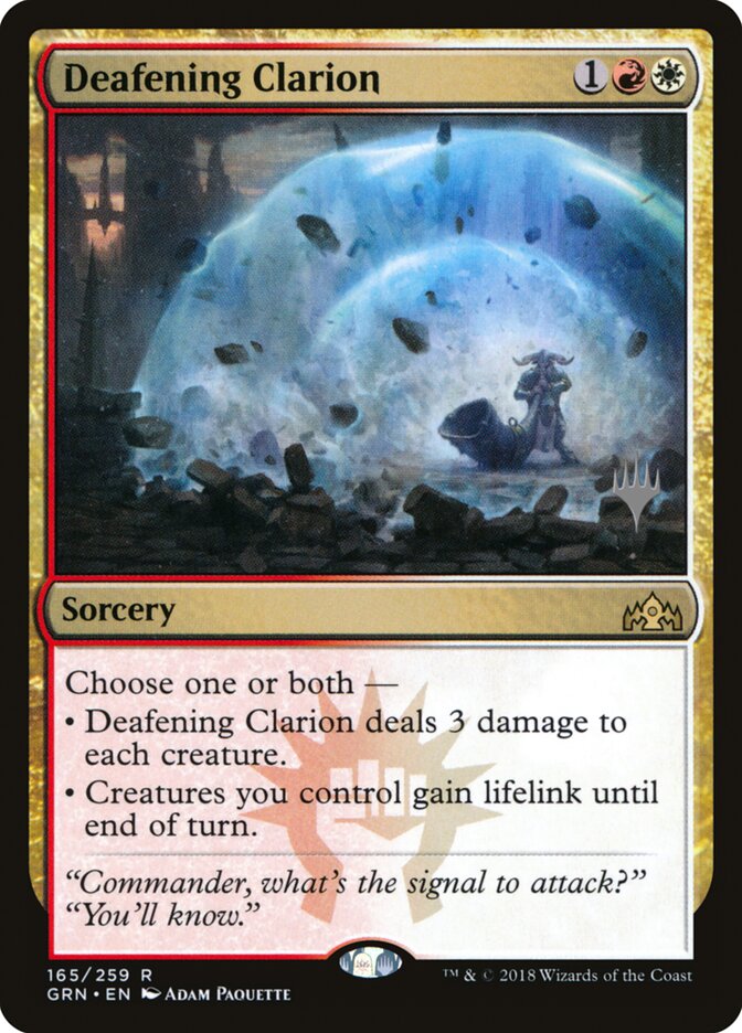 Deafening Clarion card front