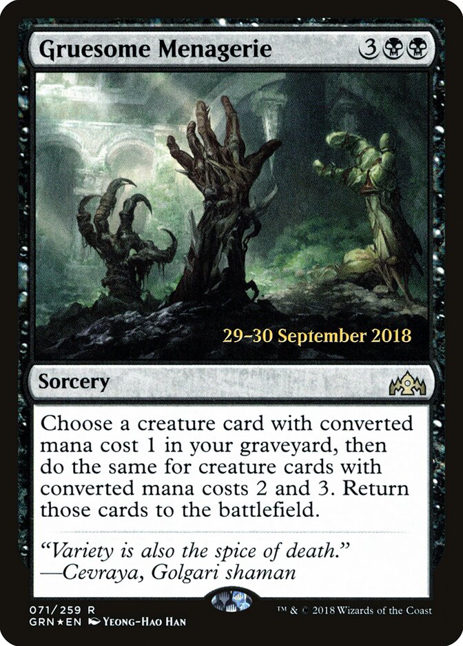 Gruesome Menagerie card front