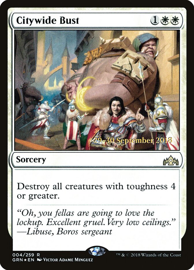 Citywide Bust card front
