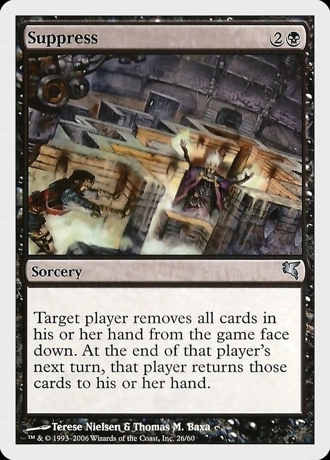 Suppress card front