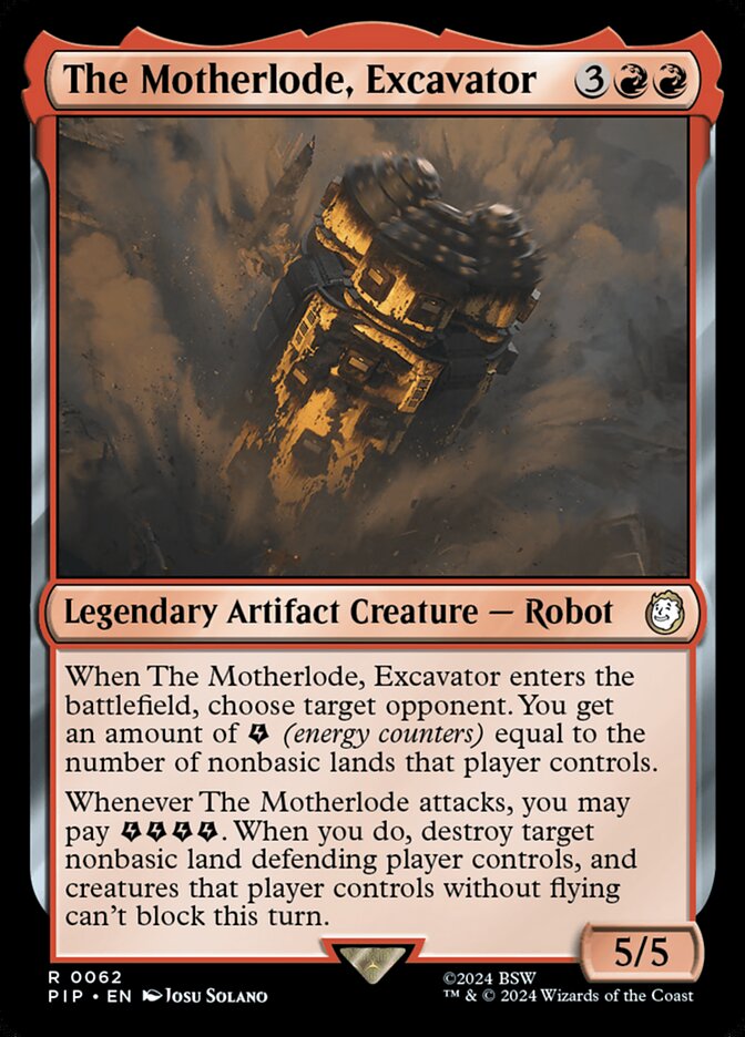 The Motherlode, Excavator card front