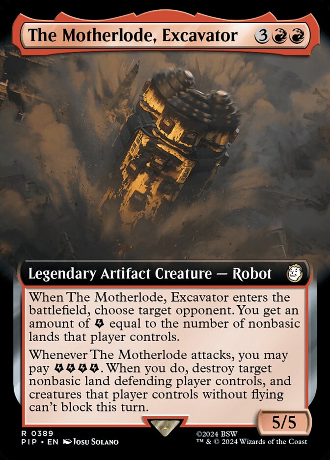 The Motherlode, Excavator card front