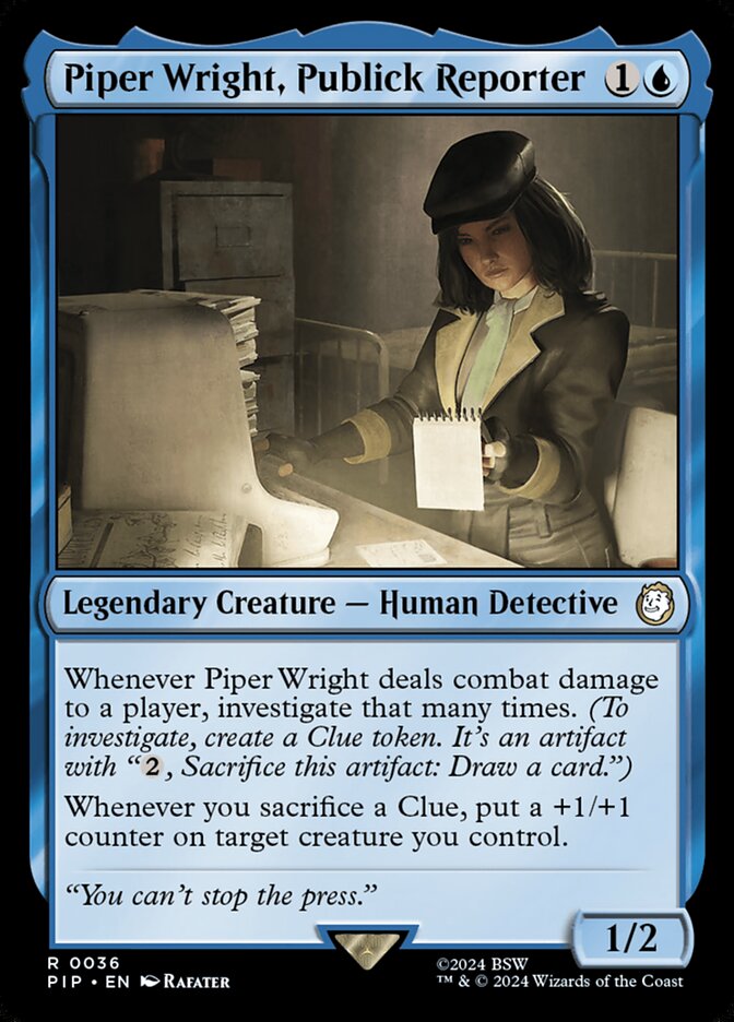 Piper Wright, Publick Reporter card front