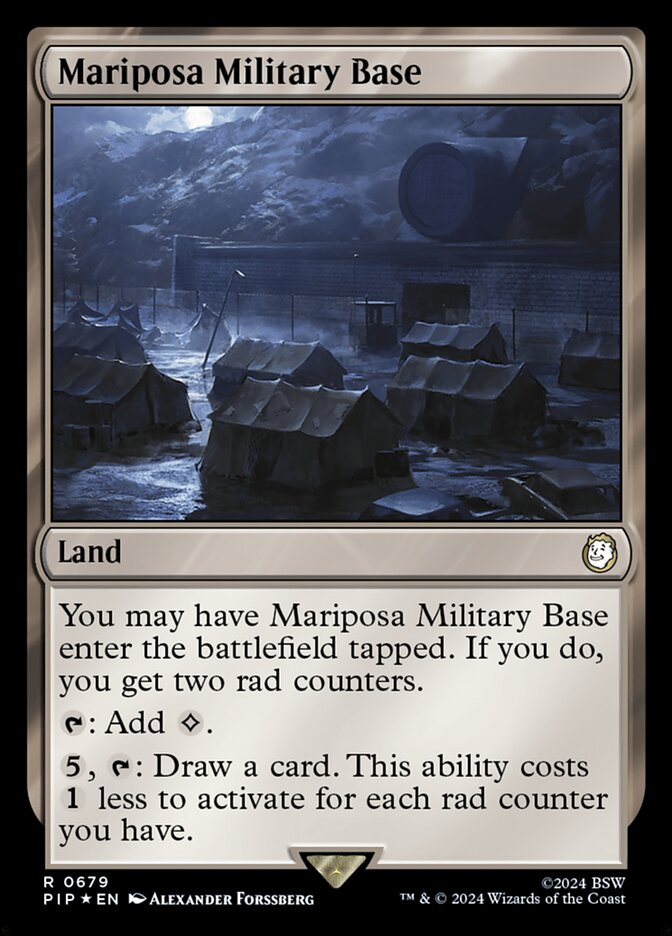Mariposa Military Base card front