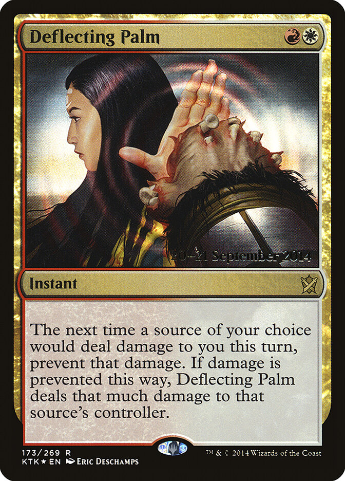 Deflecting Palm card front