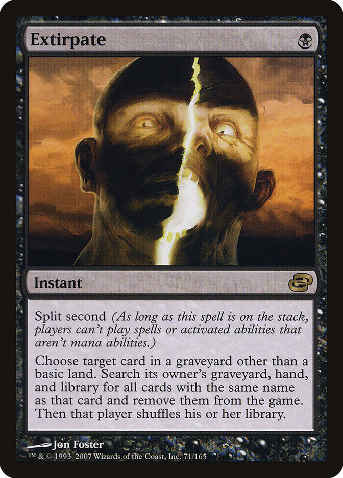 Extirpate card front