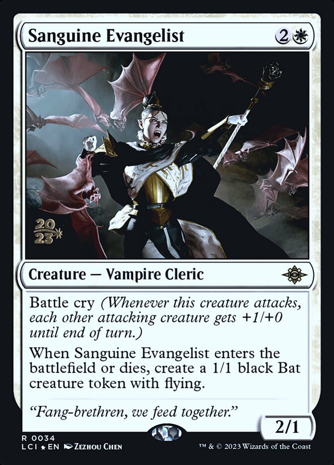 Sanguine Evangelist card front