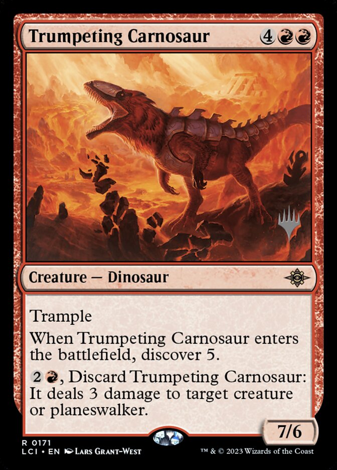 Trumpeting Carnosaur card front