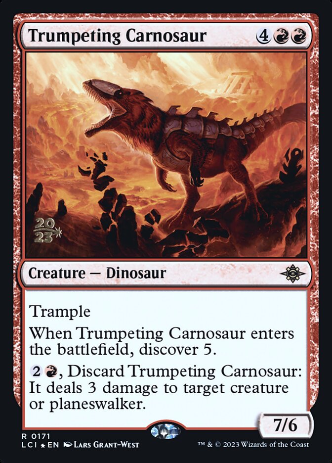 Trumpeting Carnosaur card front