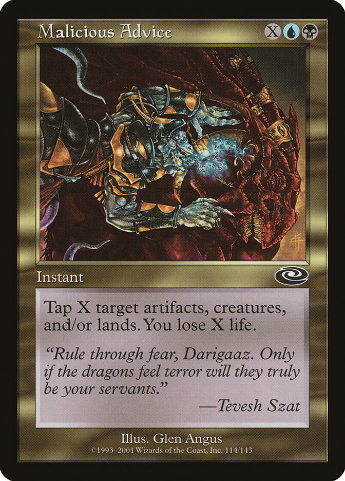 Malicious Advice card front