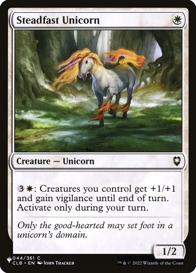 Steadfast Unicorn card front