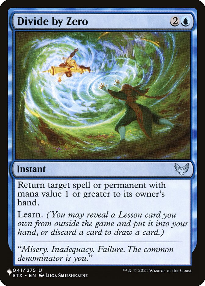 Divide by Zero card front