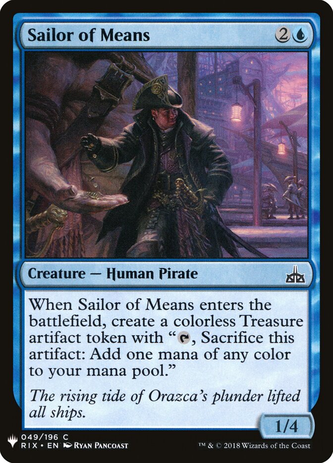 Sailor of Means card front