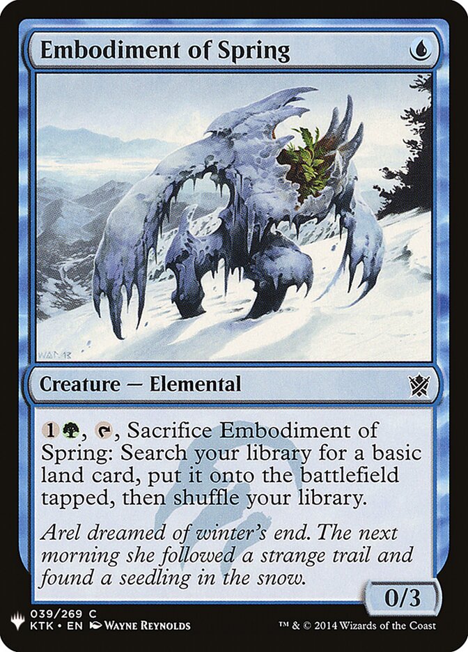 Embodiment of Spring card front