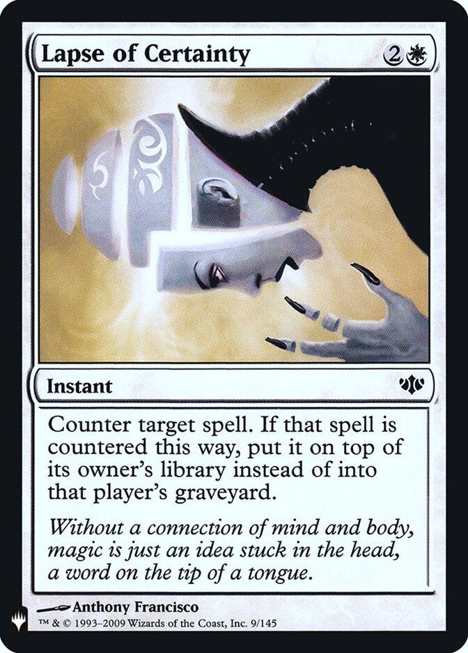 Lapse of Certainty card front