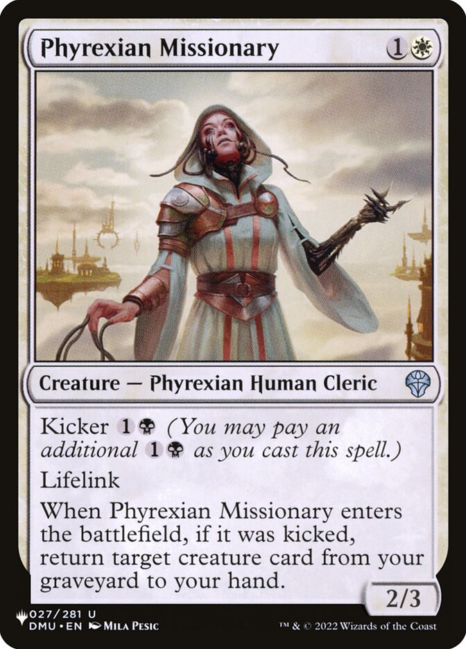 Phyrexian Missionary card front