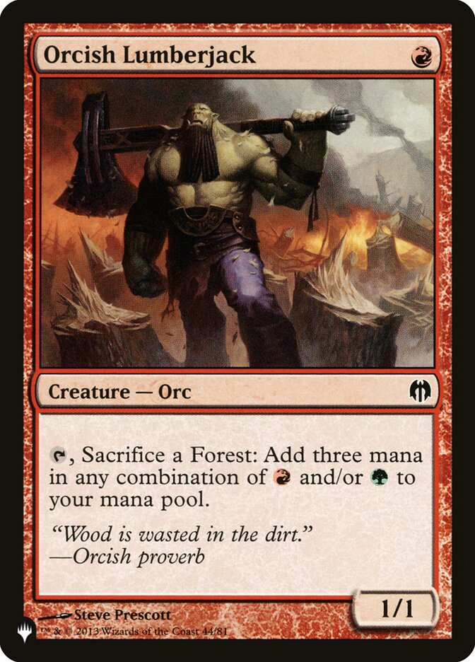 Orcish Lumberjack card front